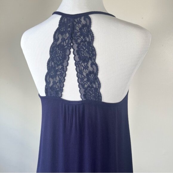 Floreat Anthropologie Navy Lace Racerback Tank Medium - Picture 7 of 9